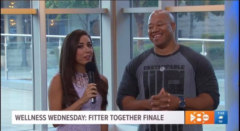 Kyle Anderson during a television wellness segment